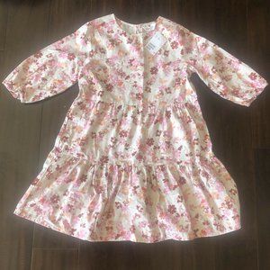 NWT: HM Girls US12 Floral 3/4 sleeve tiered  dress
